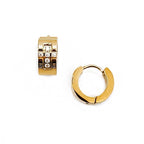 Ezri Crystal Cross Huggie Earrings