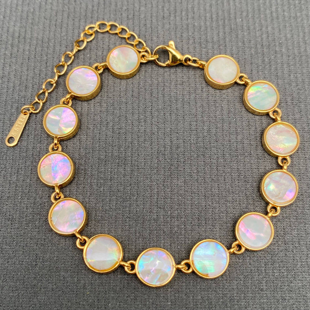 Geometric Shell 18K Gold Plated Stainless Steel Bracelet