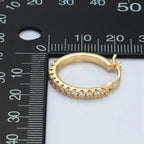 4K Gold Filled 20mm Micro Paved Cz Latch Hoop Earrings