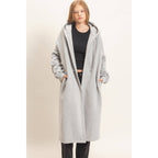 Oversized Hooded Open Front Coat