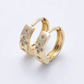 Dotted Cross Cartilage Huggie Earrings