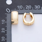 18K Gold Filled 14mm Wide Hammered Huggie Earrings