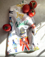 Holiday Tea Towel with Embroidered Detail | Nutcrackers