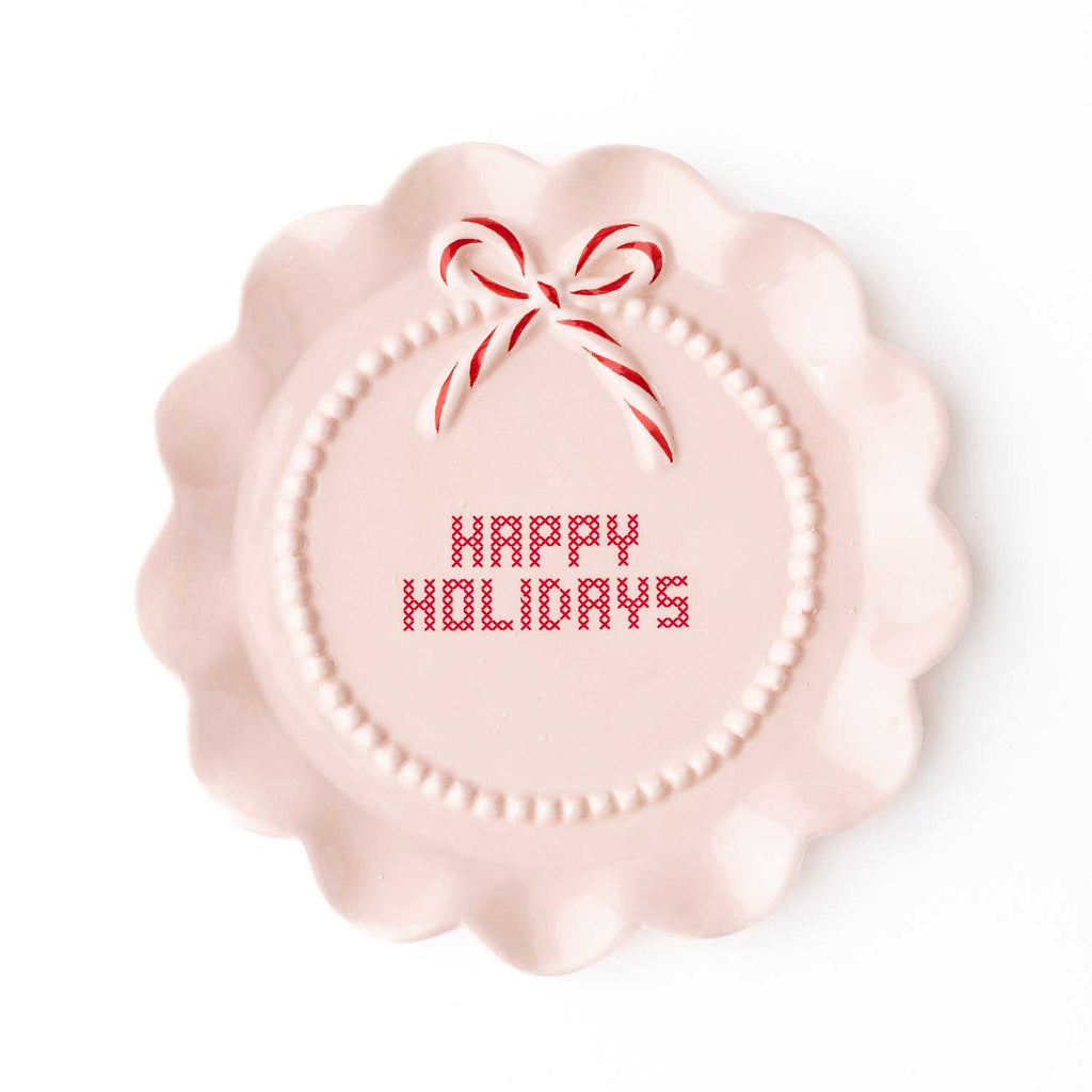 Happy Holidays Dessert Plate