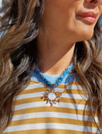 Braided Blue Scarf Necklace