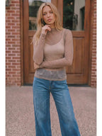 Semi Sheer Print Mesh Top