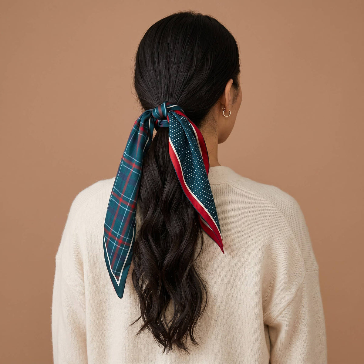 Twirl & Tie Scarf Accessory-Evergreen Plaid