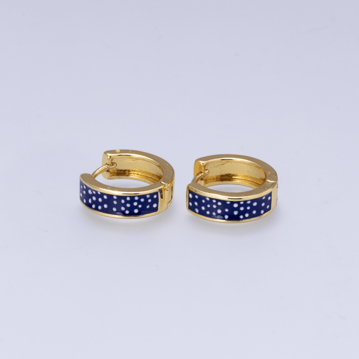 Gold Polka Dotted Blue Enamel