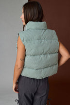 Green Gingham Puffer Vest
