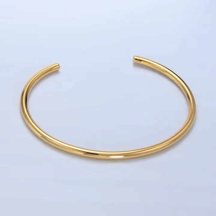 24K Gold Filled Minimalist Band Cuff Bangle Bracelet