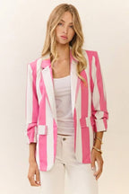 Vertical Stripe Relaxed Blazer