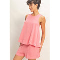 Sleeveless Round Neck Top & Shorts Set