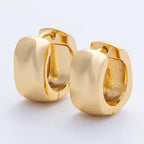 18K Gold Filled 14mm Wide Hammered Huggie Earrings