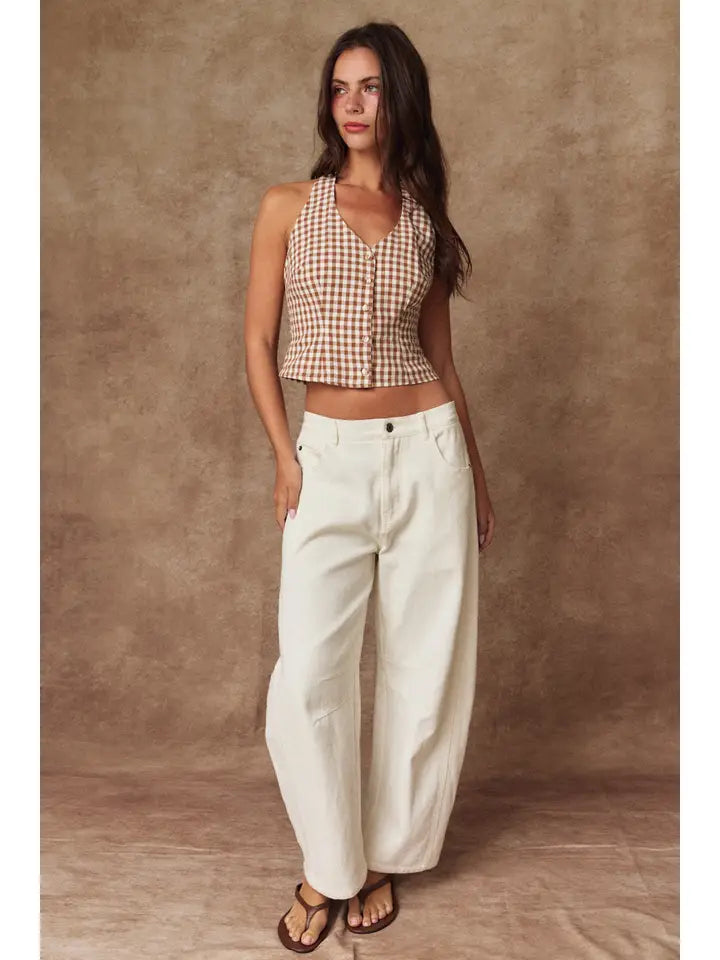 Gingham Halter Top