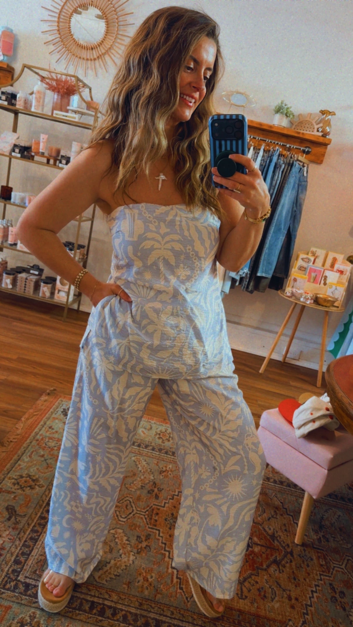 Santorini Dreams Blue Pant Set