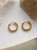 Cere 18K Gold Non-Tarnish Twisted Hoop Earrings
