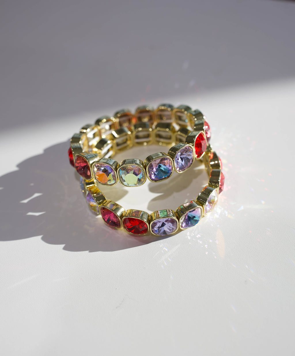Lila Crystal Stretch Bracelet