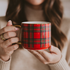 Red Plaid Coffee Mug - Christmas Decor & Gifts