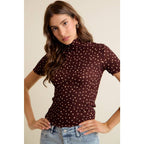 POLKA DOT CRINKLED SHORT SLEEVES TOP