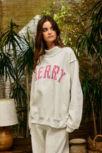"MERRY" Mock Neck Sweatshirt