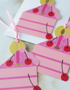 Die-Cut Gift Tags | Pink Cherry Birthday Cake