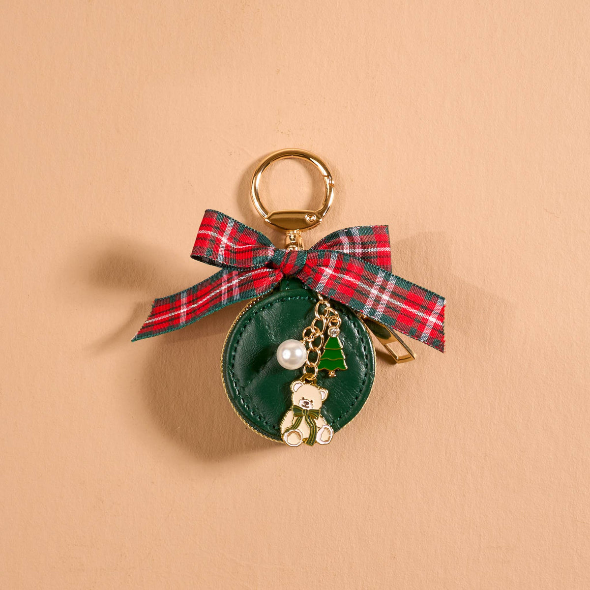 Travel Jewelry Case Bag Charm-Pine & Plaid