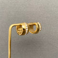 Zircon Inlaid 18K Gold Plated S.Steel Hoop Earrings