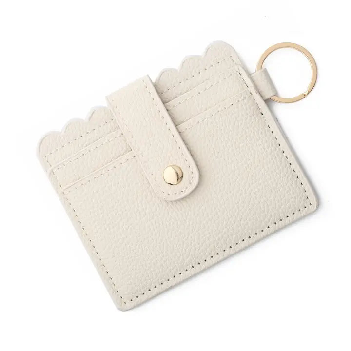 Multi-Card Pu Wallet with Keychain & Coin Pocket: Beige