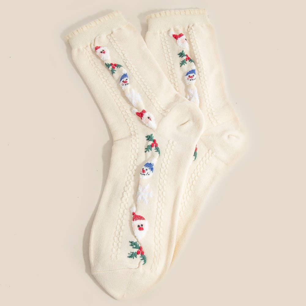 Embroidered Santa and Snowman Ch...