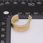 24K Gold Filled Chunky Striped Hoop Earrings