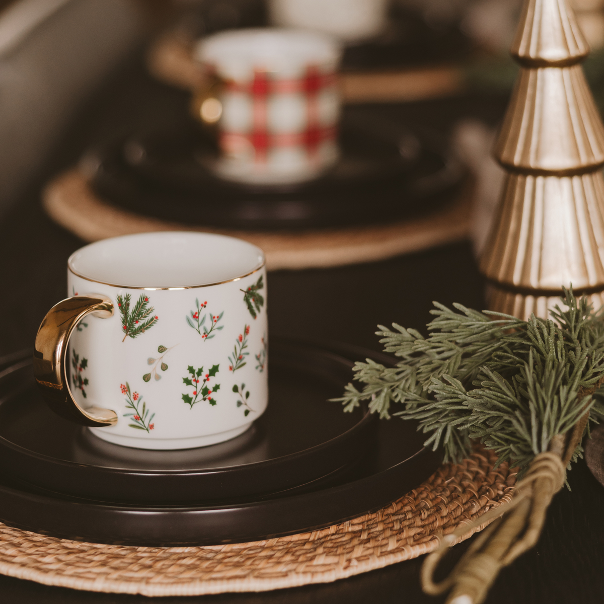 Holiday Greenery Coffee Mug - Christmas Decor