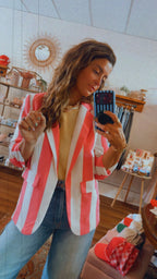 Vertical Stripe Relaxed Blazer