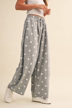 POLKA DOT PRINTED BARREL CASUAL SWEATPANTS