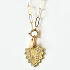 Heart and Pearl Paper clip chain necklace