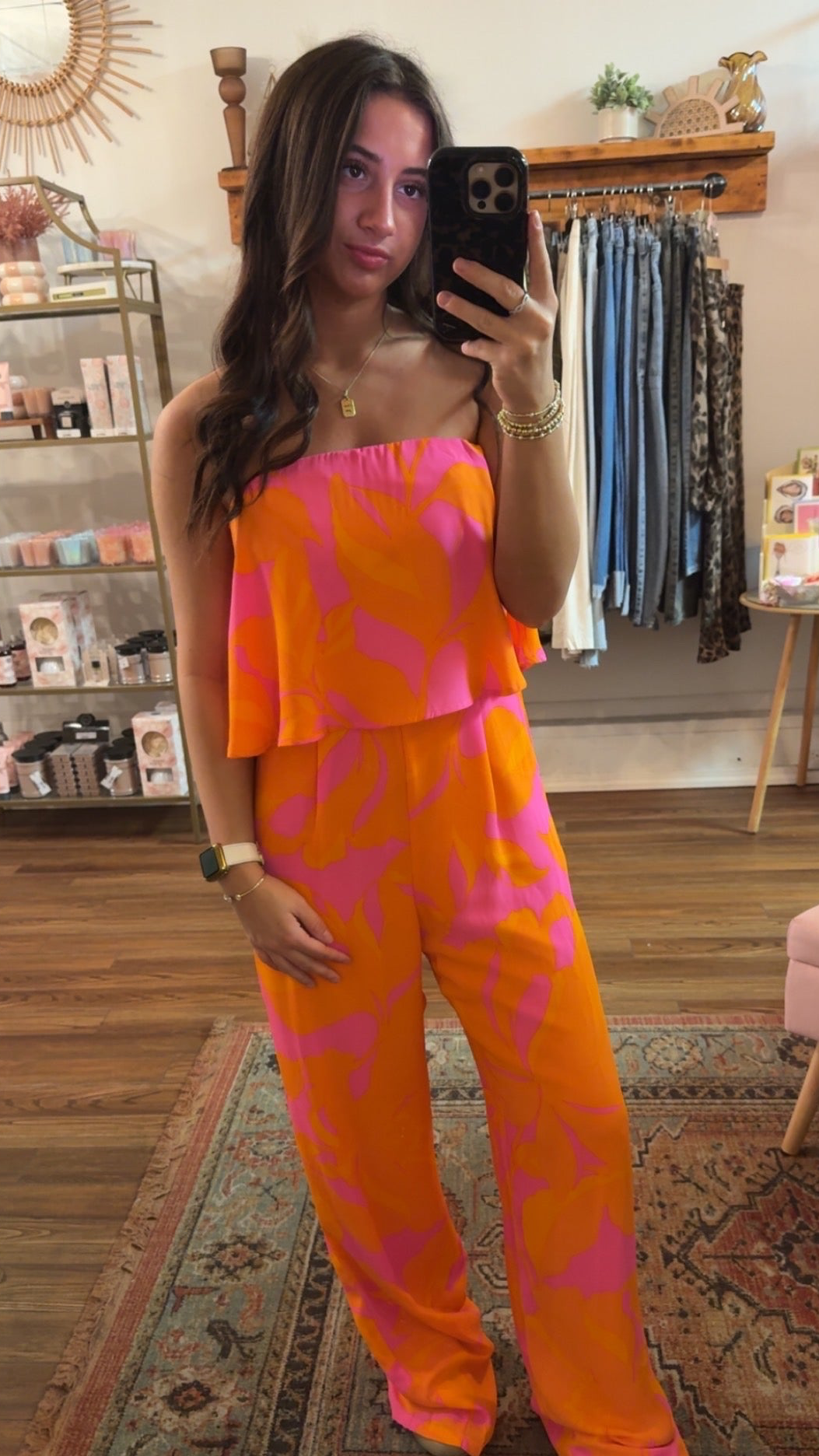 Mexia Floral Elvie Strapless Jumpsuit