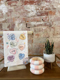 Candy Hearts Hand Towel