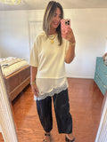 Ivory Asymmetrical Lace Top