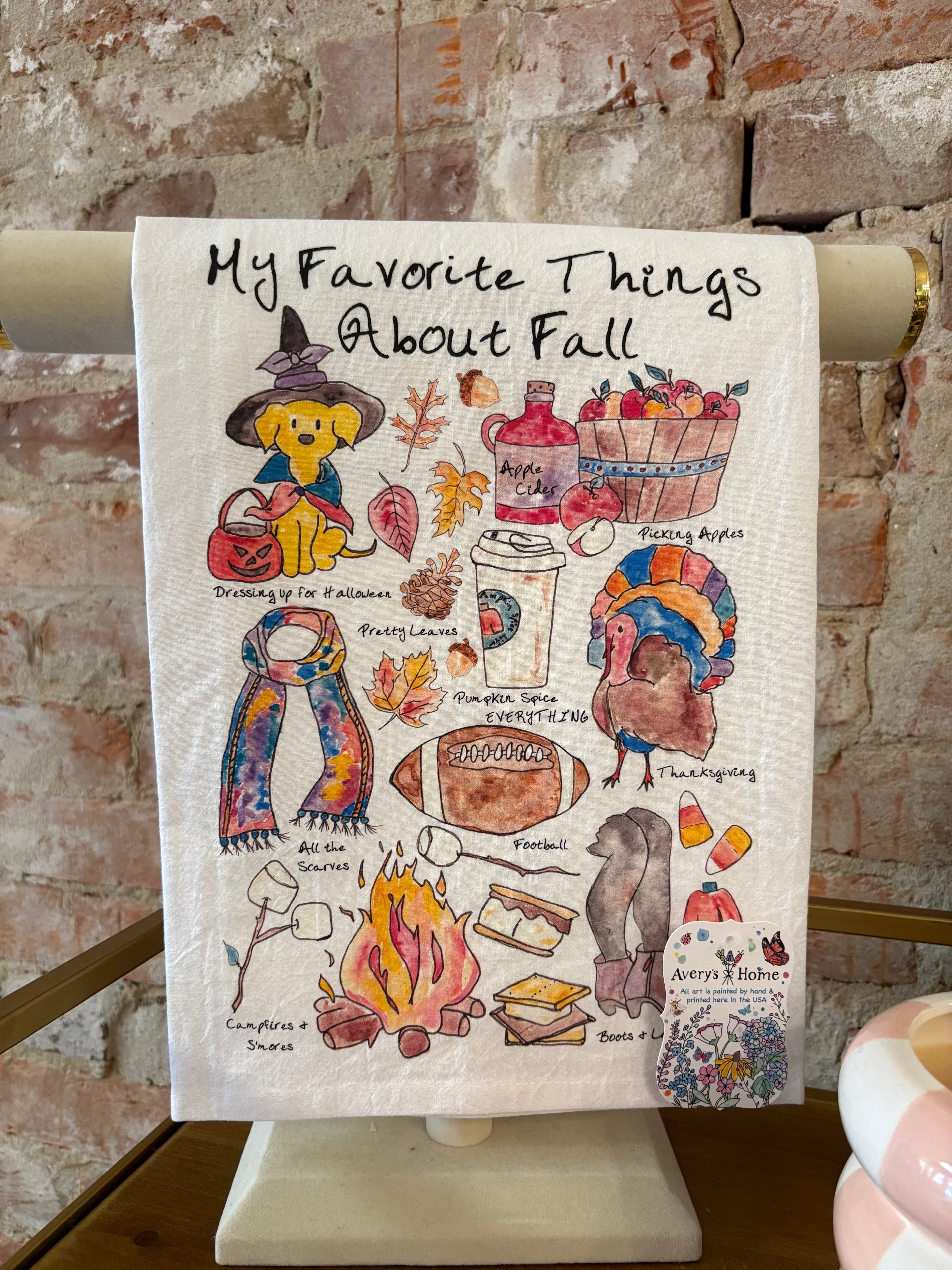 “My Favorite Things About Fall” Hand Towel