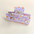 Dopamine Flower Square Hair Claw Clip: Purple
