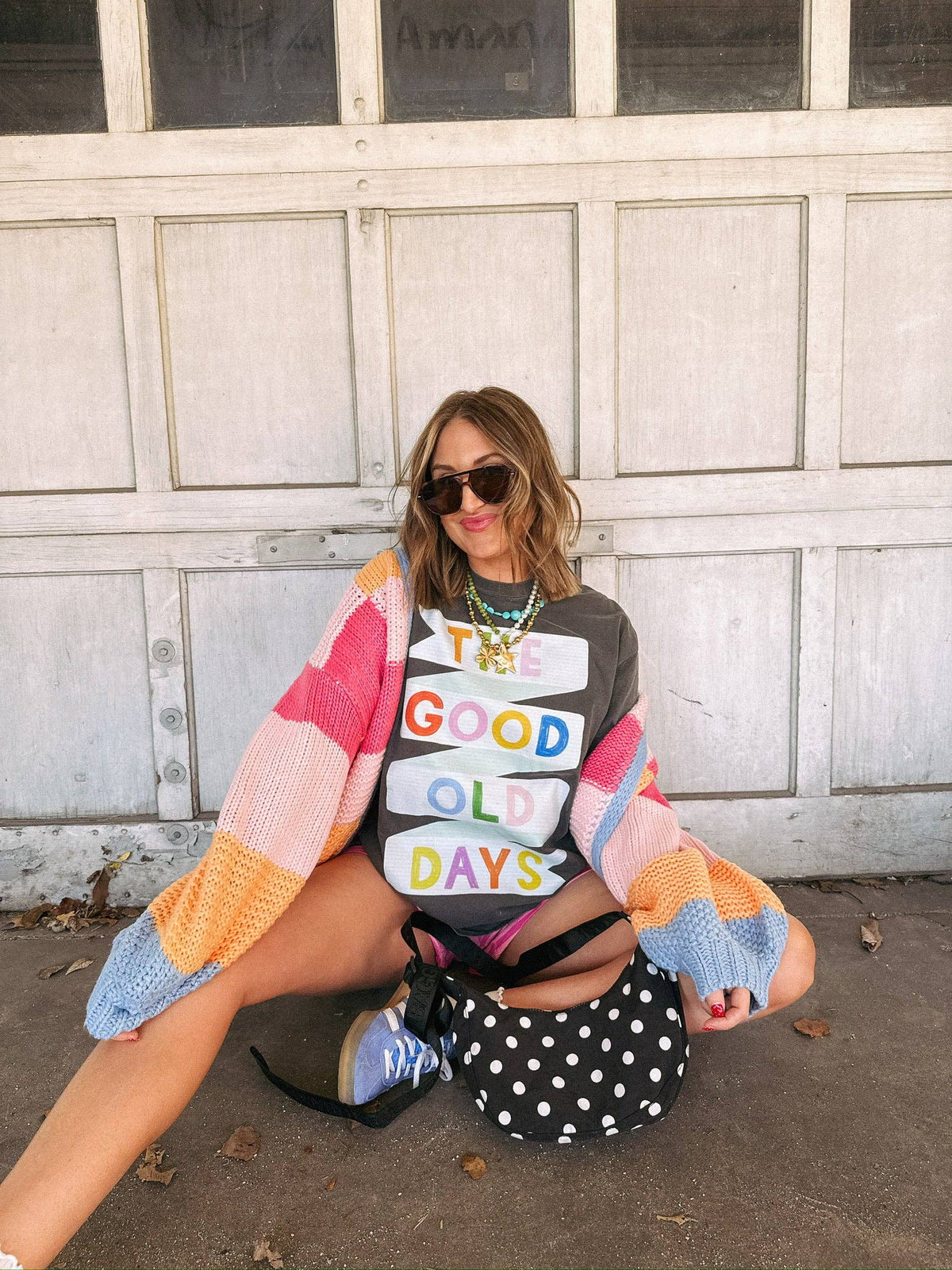 Good old days banner graphic tee