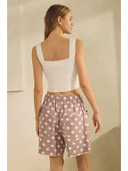 Polka-Dot drawstring shorts