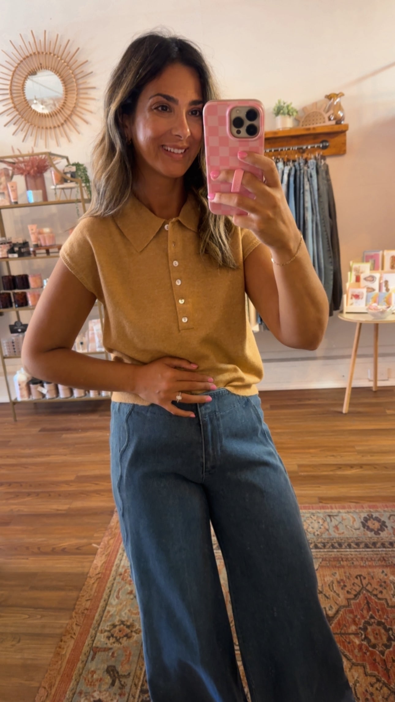CAP SLEEVE COLLARED SWEATER VEST