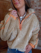 Tangerine Fleece Zip-Up Jacket