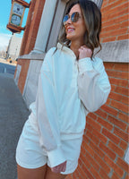 Ivory Color Block Mock Neck Pullover Set