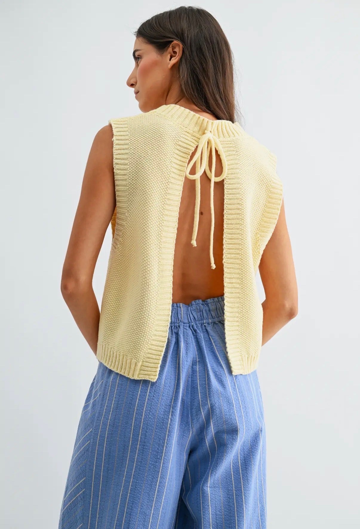 Sleeveless Tie Back Top