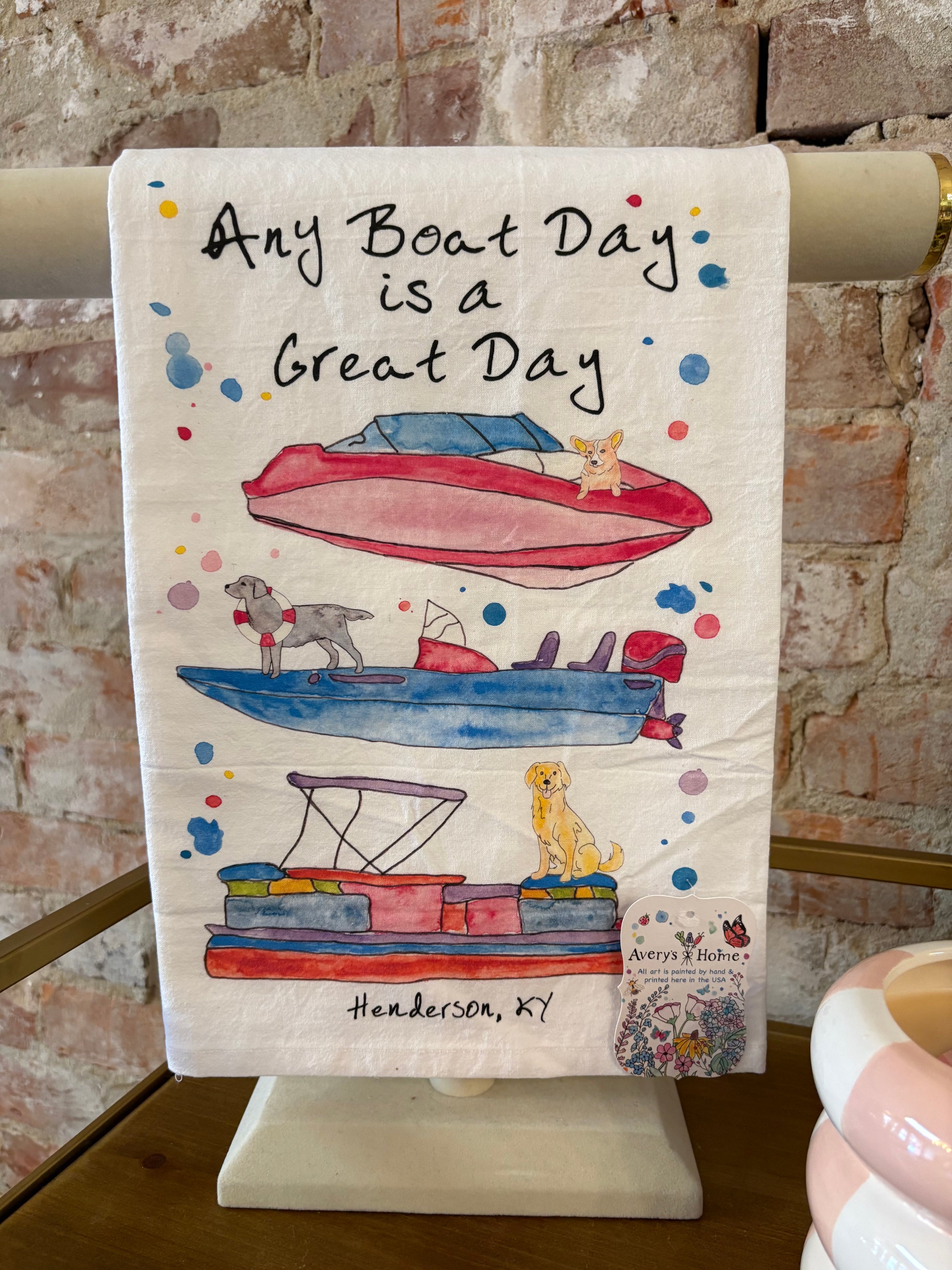 “Any Boat Day is a Great Day” Hand Towell