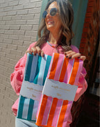 Sicily Stripes Pink Waffle Tea Towel