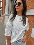 Ribbed Loose Fit Camo Shirt