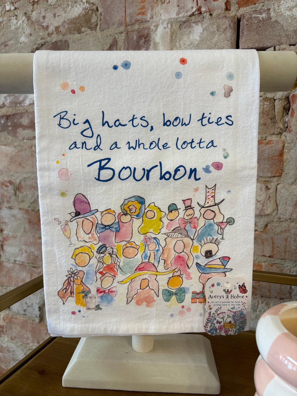 “Big hats, bow ties and a whole lotta Bourbon” Hand Towel
