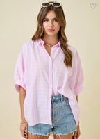 Pretty In Pink Plaid Button Down